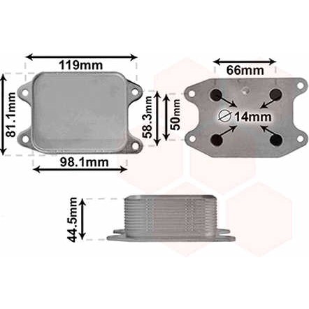 Слика на Ладник за масло VAN WEZEL 58013703 за VW Golf 7 (5G1) 1.4 TSI - 125 коњи бензин