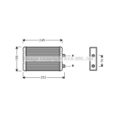 Слика на Ладник за парно AVA QUALITY COOLING FTA6220 за Fiat Doblo Cargo 223 1.6 Natural Power - 103 коњи Бензин/Метан (CNG)