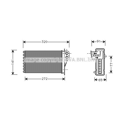 Слика на Ладник за парно AVA QUALITY COOLING PE6199 за Peugeot 206 Saloon 1.4 HDi eco 70 - 68 коњи дизел