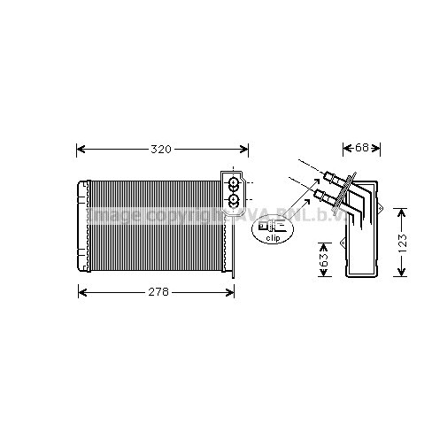 Слика на Ладник за парно AVA QUALITY COOLING RTA6099 за Renault Kangoo Express (FC0-1) 1.5 dCi (FC1R) - 57 коњи дизел