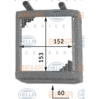 Слика на Ладник за парно BEHR HELLA SERVICE PREMIUM LINE 8FH 351 311-381 за Nissan Vanette Bus (C22) 2.4 i (SLC22) - 101 коњи бензин