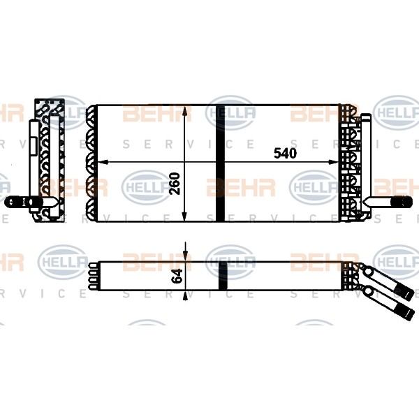 Слика на Ладник за парно BEHR HELLA SERVICE PREMIUM LINE 8FH 351 394-001 за камион Setra Series 400 TopClass S 415 HD - 422 коњи дизел