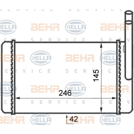 Слика на Ладник за парно HELLA 8FH 351 024-311 за Ford Transit Platform (E) 1991 2.0 (EME/L/S, ENE/L/S) - 98 коњи бензин