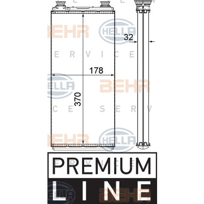 Слика на Ладник за парно HELLA BEHR  SERVICE  PREMIUM LINE 8FH 351 000-381 за камион MAN TGL 12.250 FC, FLC, FRC, FLRC - 250 коњи дизел