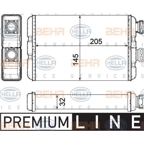 Слика на Ладник за парно HELLA BEHR  SERVICE  PREMIUM LINE 8FH 351 311-321 за BMW 3 Touring E46 320 d - 150 коњи дизел