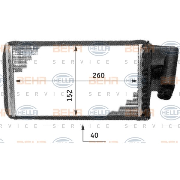 Слика на Ладник за парно HELLA BEHR  SERVICE  PREMIUM LINE 8FH 351 311-701 за Renault Laguna 2 Grandtour (KG0-1) 1.8 16V - 121 коњи бензин