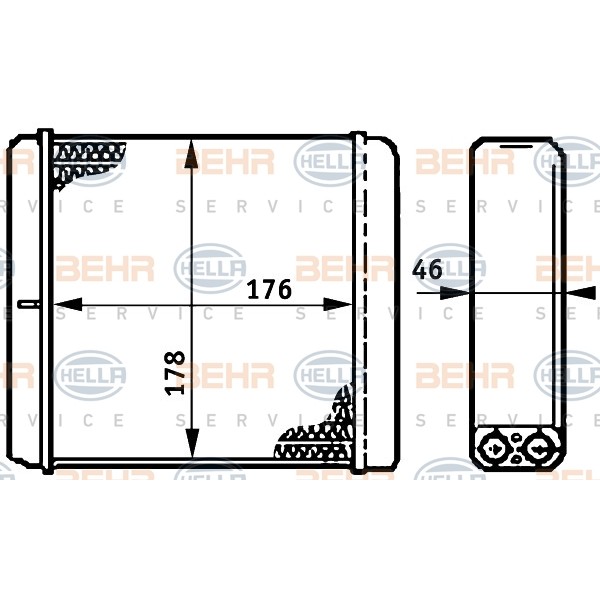 Слика на Ладник за парно HELLA BEHR  SERVICE  PREMIUM LINE 8FH 351 312-091 за Opel Vectra A Hatchback 2.0 i 16V - 150 коњи бензин