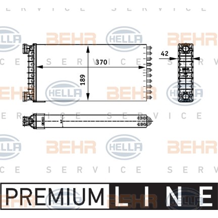 Слика на Ладник за парно HELLA BEHR  SERVICE  PREMIUM LINE 8FH 351 312-551 за камион MAN TGA 18.430 FLLRS, FLLS, FLRS, FLS, FLS-TS - 430 коњи дизел