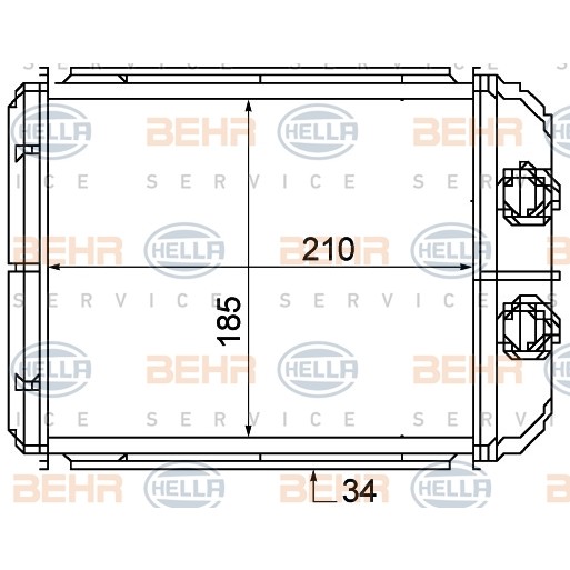 Слика на Ладник за парно HELLA BEHR  SERVICE  PREMIUM LINE 8FH 351 315-381 за Renault Espace 4 (JK0) 3.0 dCi (JK0J, JK0V) - 177 коњи дизел