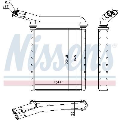 Слика на Ладник за парно NISSENS 707090 за Toyota Auris (NZE18, ZRE18) 1.4 D-4D - 90 коњи дизел