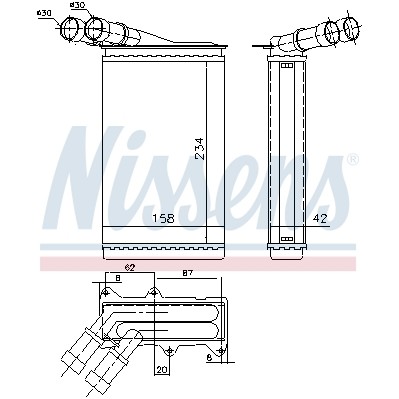 Слика на Ладник за парно NISSENS 71147 за Peugeot Partner Van (5) 1.6 - 109 коњи бензин