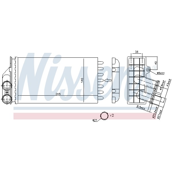 Слика на Ладник за парно NISSENS 71157 за Peugeot 307 SW (3H) 2.0 16V - 136 коњи бензин