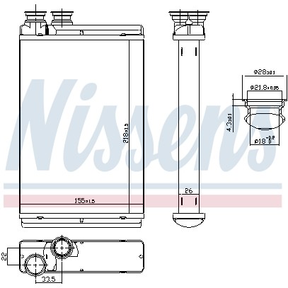 Слика на Ладник за парно NISSENS 71158 за Citroen C4 Picasso UD 1.6 THP 155 - 156 коњи бензин