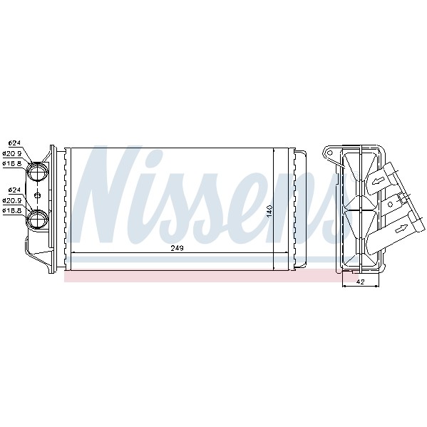 Слика на Ладник за парно NISSENS 71454 за Fiat Albea 1.6 Flex - 117 коњи Бензин/Етанол