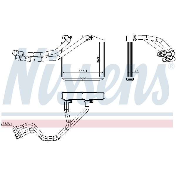 Слика на Ладник за парно NISSENS 71455 за Fiat Doblo Cargo 263 1.6 D Multijet - 120 коњи дизел