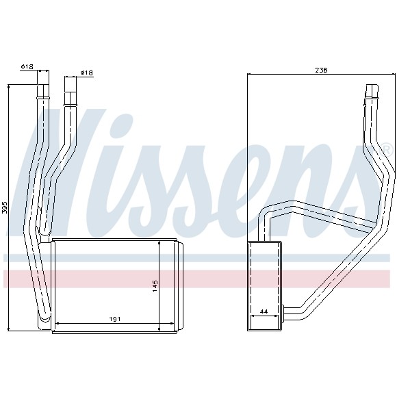 Слика на Ладник за парно NISSENS 71765 за Ford Fiesta 5 (jh,jd) 1.25 16V - 75 коњи бензин