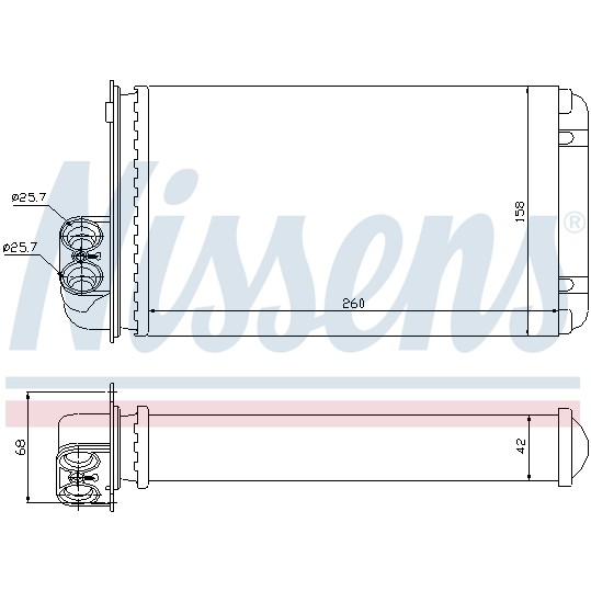 Слика на Ладник за парно NISSENS 73255 за Renault Scenic 1 (JA0-1) 1.6 BiFuel - 102 коњи Бензин/Автогаз (LPG)