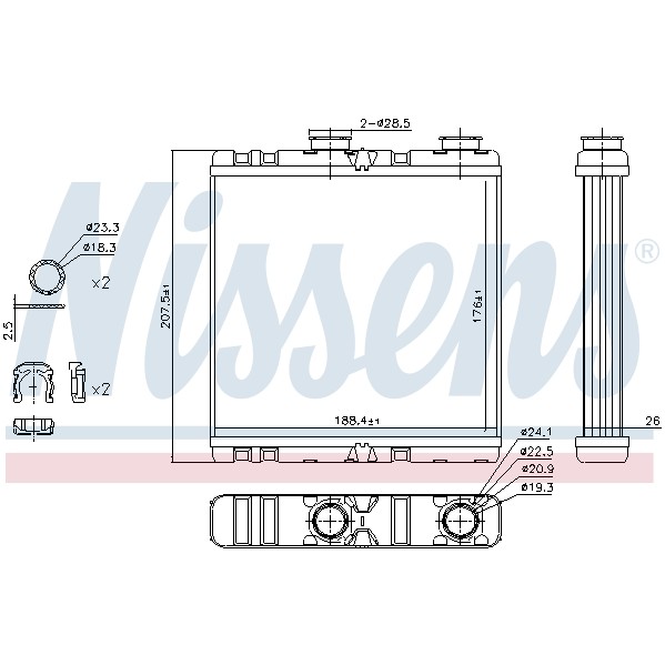 Слика на Ладник за парно NISSENS 73342 за Renault Laguna 3 (BT0-1) 2.0 dCi GT (BT1E, BT1N) - 178 коњи дизел