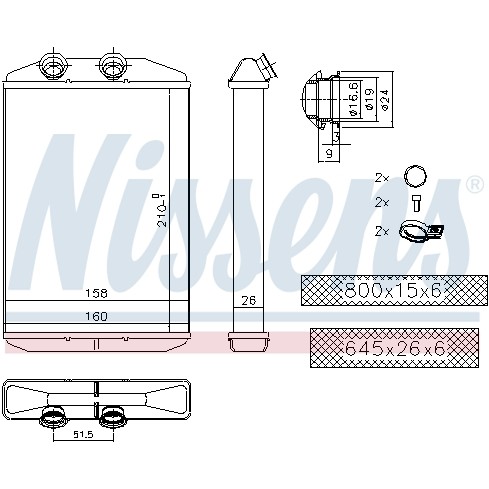 Слика на Ладник за парно NISSENS 73344 за Renault Kangoo Express (FW0-1) 1.5 dCi 110 - 110 коњи дизел