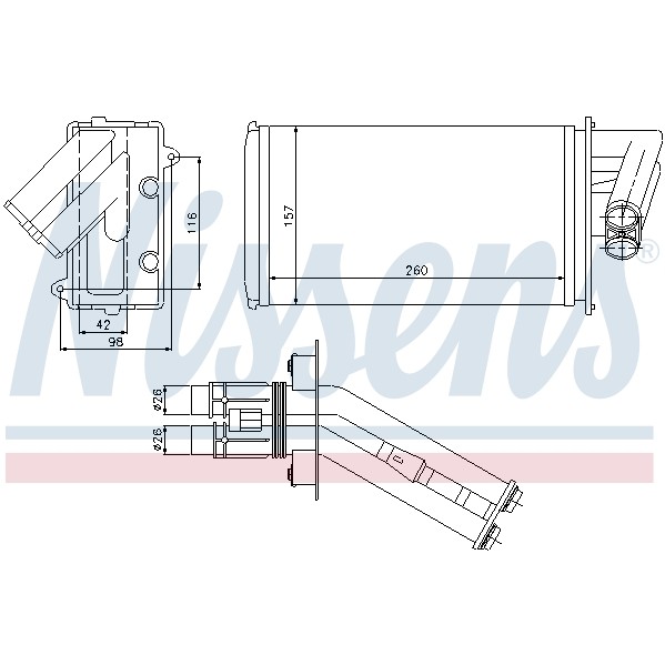 Слика на Ладник за парно NISSENS 73368 за Renault Laguna 2 Grandtour (KG0-1) 2.0 16V - 133 коњи бензин