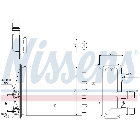 Слика на Ладник за парно NISSENS 73468 за Renault Trafic 2 Bus (JL) 1.9 dCI 80 (JL0B) - 82 коњи дизел