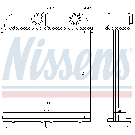 Слика на Ладник за парно NISSENS 73644 за Volvo S40 Sedan (VS) 1.8 - 122 коњи бензин