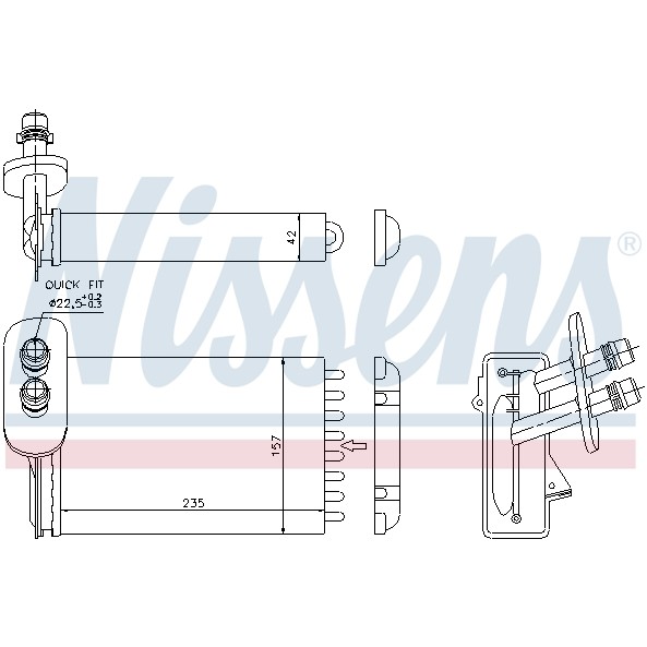 Слика на Ладник за парно NISSENS 73921 за Honda Jazz 2 (GD) 1.2 - 78 коњи бензин