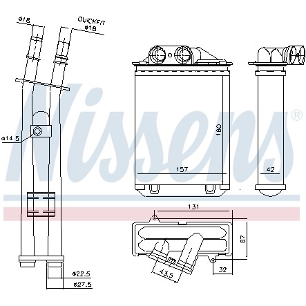 Слика на Ладник за парно NISSENS 73974 за VW Transporter T4 Box 2.8 VR6 - 140 коњи бензин