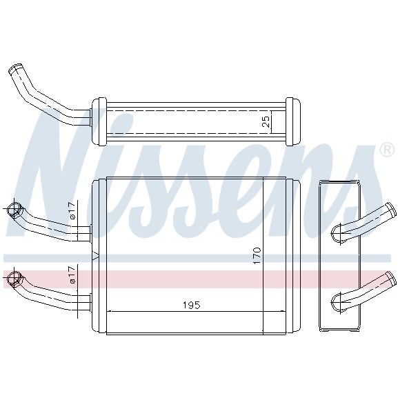 Слика на Ладник за парно NISSENS 77511 за Kia Pregio BOX (TB) 2.7 D - 82 коњи дизел