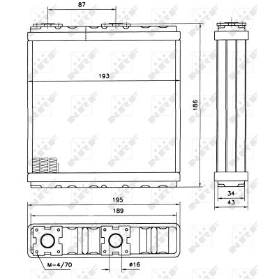 Слика на Ладник за парно NRF 52098 за Nissan Pulsar Saloon (N14) 1.4 i 16V - 87 коњи бензин