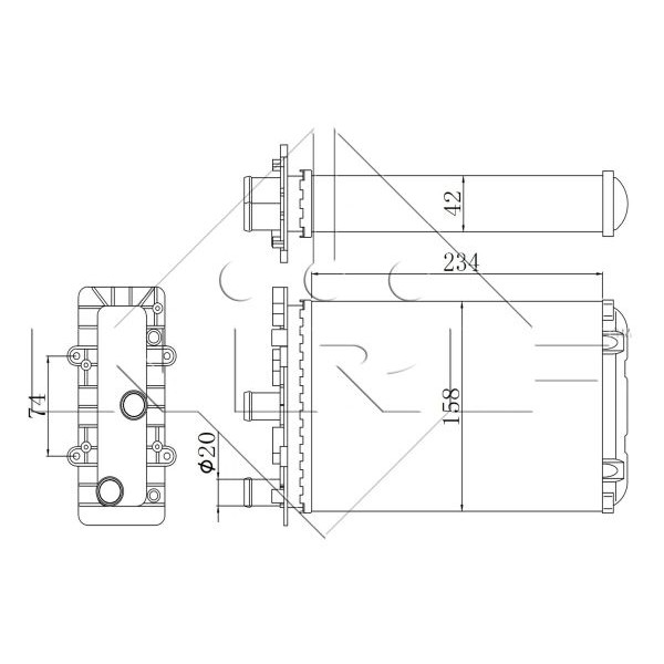 Слика на Ладник за парно NRF 54321 за VW Transporter T4 Box 2.8 VR6 - 140 коњи бензин