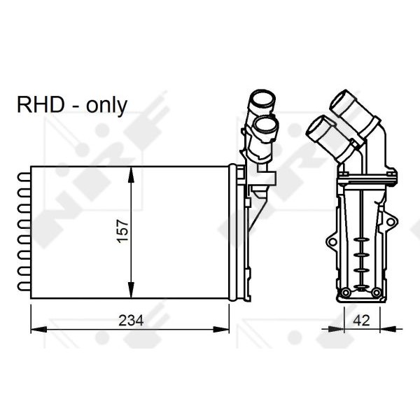 Слика на Ладник за парно NRF 58034 за Peugeot Ranch Box (5) 1.6 HDi 75 - 75 коњи дизел