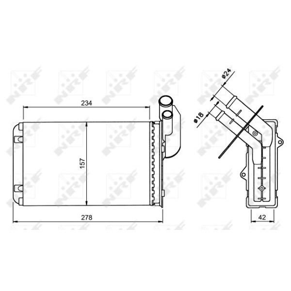 Слика на Ладник за парно NRF 58836 за Renault Megane 1 (BA0-1) 1.6 LPG - 90 коњи Бензин/Автогаз (LPG)