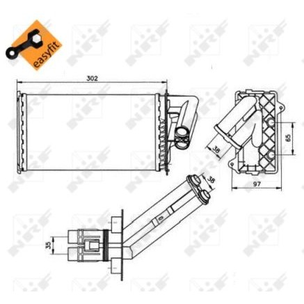 Слика на Ладник за парно NRF EASY FIT 50577 за Renault Laguna (B56,556) 1.6 16V (B568, B561) - 107 коњи бензин