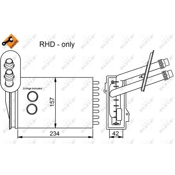 Слика на Ладник за парно NRF EASY FIT 53402 за VW Jetta 4 (1J2) 1.8 T - 180 коњи бензин