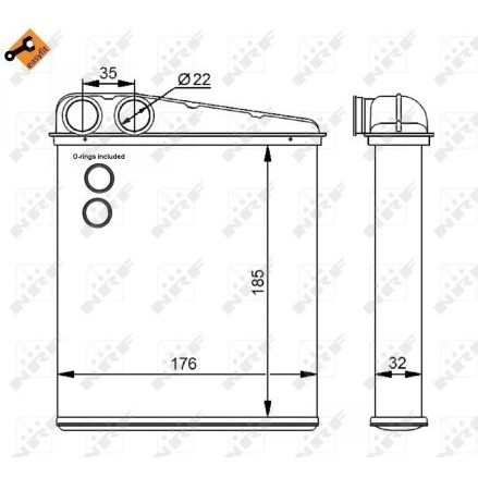 Слика на Ладник за парно NRF EASY FIT 54271 за VW Caddy 3 Box 2.0 EcoFuel - 109 коњи компресиран природен газ (метан)