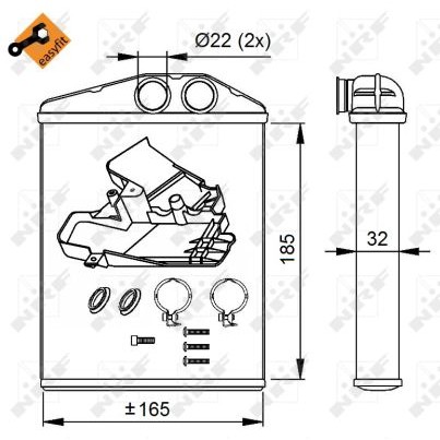 Слика на Ладник за парно NRF EASY FIT 54275 за Fiat Croma 194 1.9 D Multijet - 136 коњи дизел