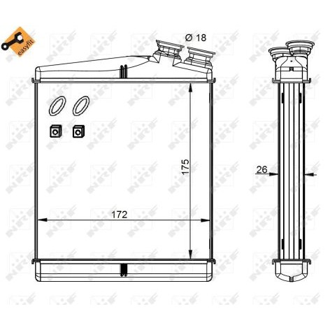 Слика на Ладник за парно NRF EASY FIT 54340 за Volvo S60 2.0 D4 - 190 коњи дизел