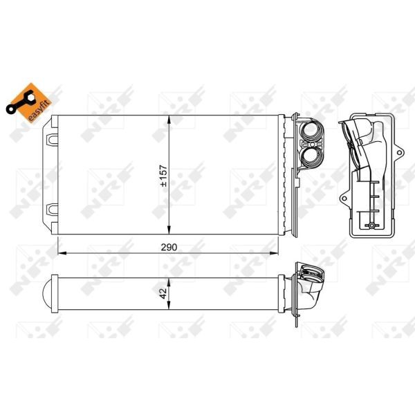 Слика на Ладник за парно NRF EASY FIT 58036 за Renault Safrane (B54) 2.0 12V (B542, B54E) - 132 коњи бензин