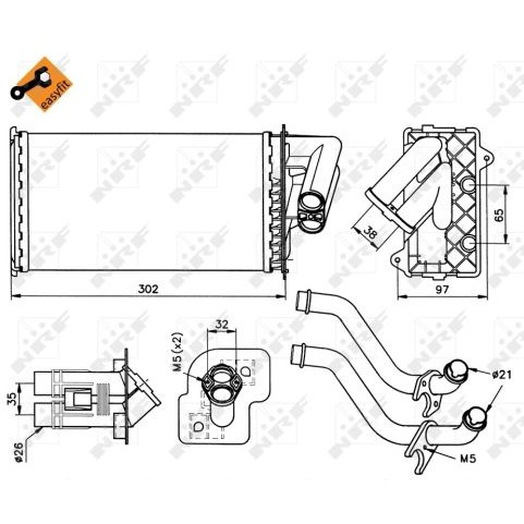 Слика на Ладник за парно NRF EASY FIT 58081 за Renault Laguna (B56,556) 1.8 (B56S/T/0) - 90 коњи бензин