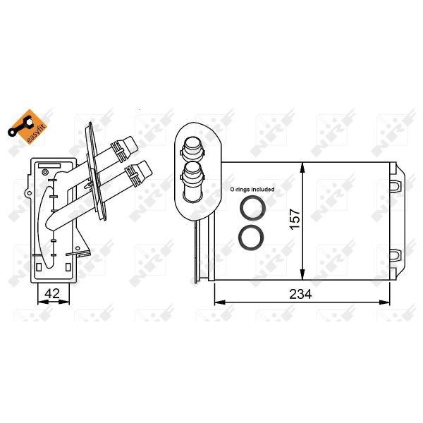 Слика на Ладник за парно NRF EASY FIT 58223 за Audi A3 (8L1) S3 quattro - 224 коњи бензин