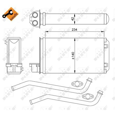 Слика на Ладник за парно NRF EASY FIT 58617 за Peugeot 309 Hatchback 1.4 - 65 коњи бензин