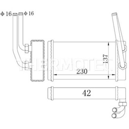 Слика на Ладник за парно THERMOTEC D6G009TT за Ford Transit Platform (E) 1991 2.0 (EME/L/S, ENE/L/S) - 98 коњи бензин