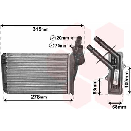 Слика на Ладник за парно VAN WEZEL 43006228 за Renault Clio 2 Box 1.1 (SB0A, SB0F, SB1K, SB2D) - 58 коњи бензин