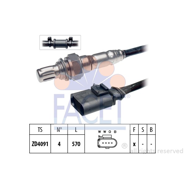 Слика на ламбда сонда FACET Made in Italy - OE Equivalent 10.7931 за VW Golf Plus (5M1,521) 1.6 MultiFuel - 102 коњи Бензин/Етанол