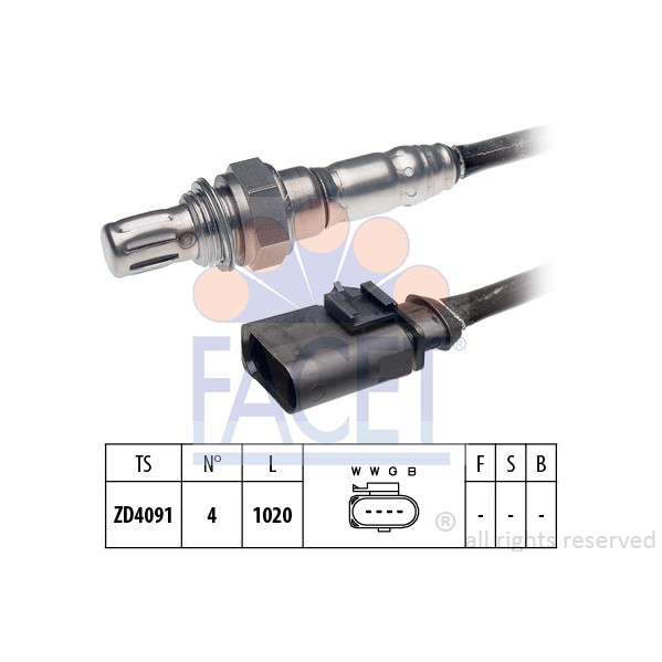 Слика на ламбда сонда FACET Made in Italy - OE Equivalent 10.8041 за Audi A4 Avant (8ED, B7) 3.2 FSI quattro - 255 коњи бензин