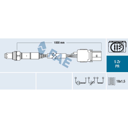 Слика на ламбда сонда FAE 75035 за Fiat Doblo 152 1.3 D Multijet - 95 коњи дизел