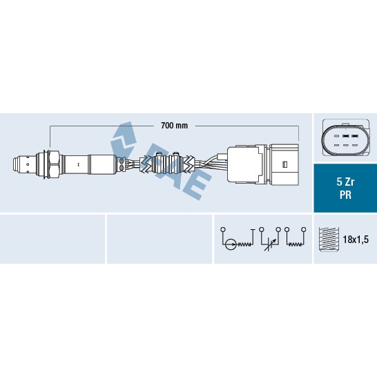 Слика на ламбда сонда FAE 75037 за Seat Altea (5P1) 1.6 LPG - 102 коњи Бензин/Автогаз (LPG)