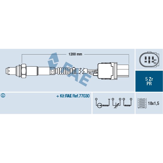 Слика на ламбда сонда FAE 75050 за VW Amarok Pickup 2.0 BiTDI - 163 коњи дизел