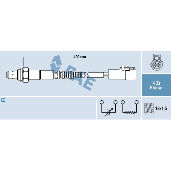 Слика на ламбда сонда FAE 77253 за Ford Mondeo 2 (BAP) 2.5 24V - 170 коњи бензин